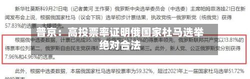 普京:高投票率证明俄国家杜马选举绝对合法-第2张图片