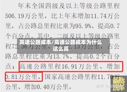 高速公路成本/高速公路成本为什么这么高-第3张图片