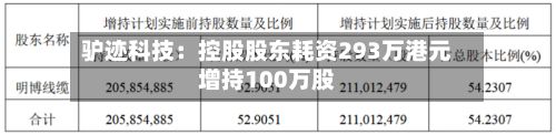 驴迹科技:控股股东耗资293万港元增持100万股-第2张图片