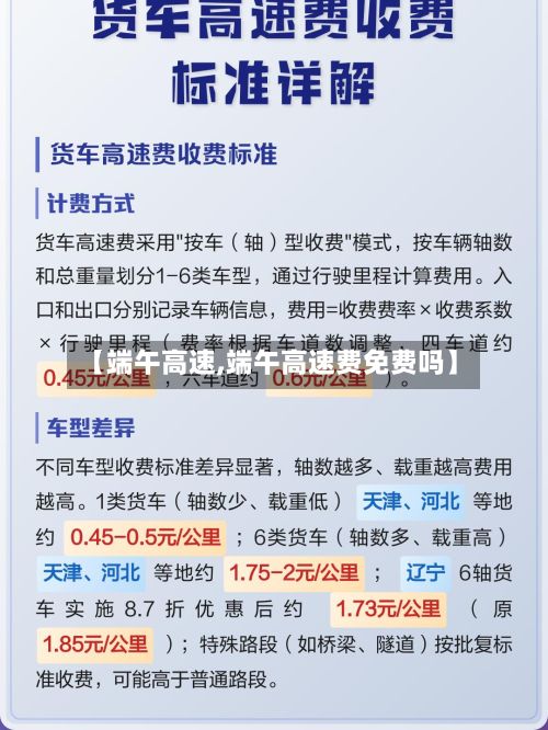 【端午高速,端午高速费免费吗】-第1张图片