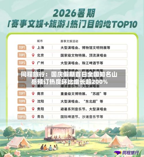 同程旅行：国庆假期首日全国知名山岳预订热度环比增长超200%-第2张图片