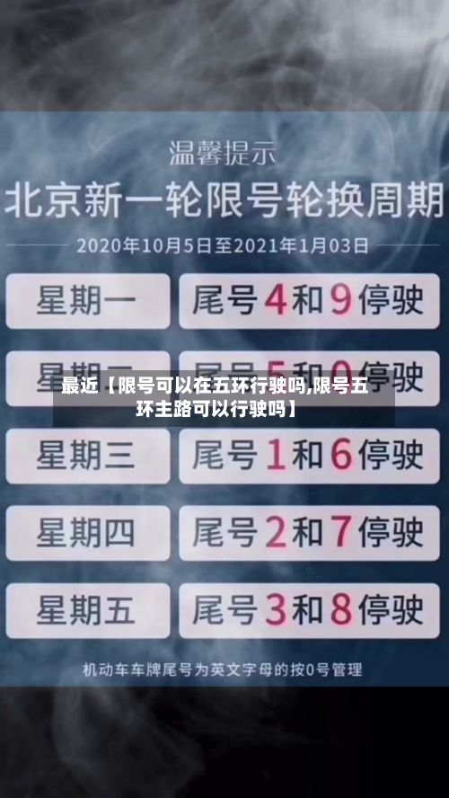 最近【限号可以在五环行驶吗,限号五环主路可以行驶吗】-第2张图片