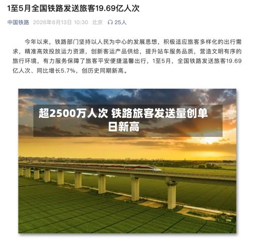 超2500万人次 铁路旅客发送量创单日新高-第1张图片