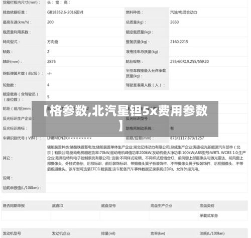 【格参数,北汽星钽5x费用参数】-第2张图片
