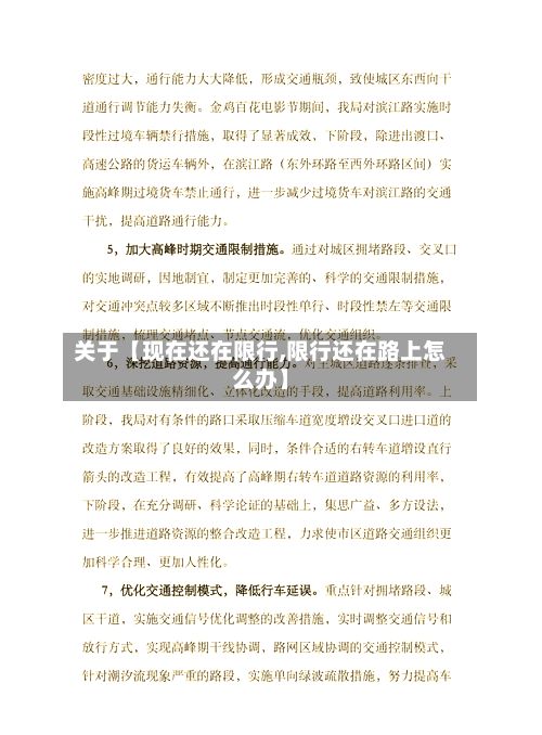 关于【现在还在限行,限行还在路上怎么办】-第1张图片