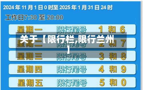 关于【限行栏,限行兰州】