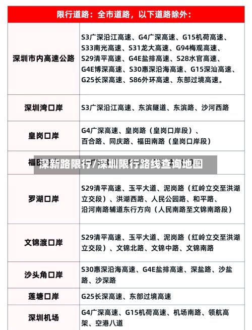 深新路限行/深圳限行路线查询地图-第2张图片
