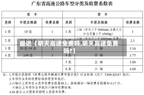 最近【明天高速免费吗,明天高速免费吗?】
