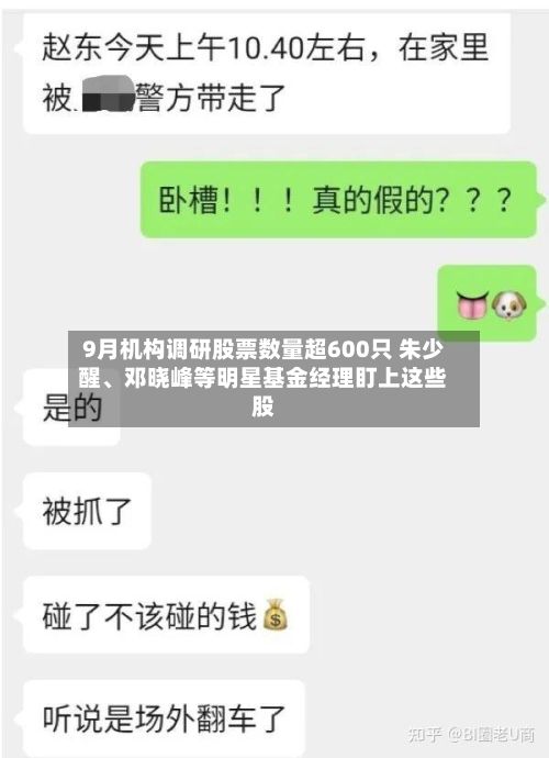 9月机构调研股票数量超600只 朱少醒、邓晓峰等明星基金经理盯上这些股