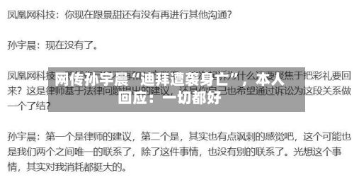 网传孙宇晨“迪拜遭袭身亡”	，本人回应：一切都好-第2张图片