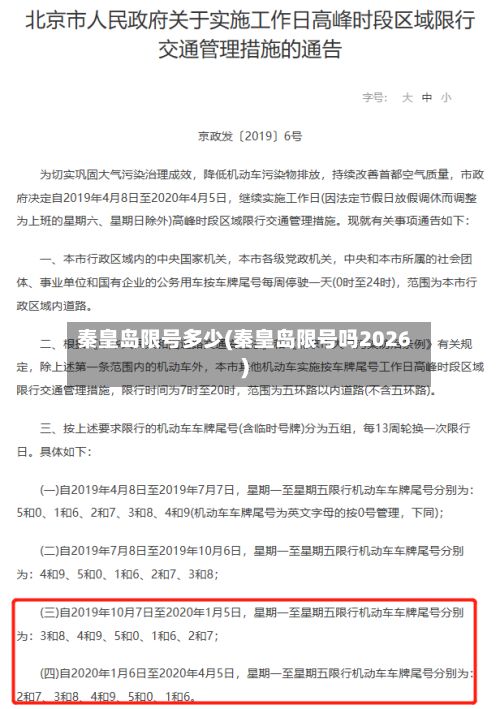 秦皇岛限号多少(秦皇岛限号吗2026)-第1张图片
