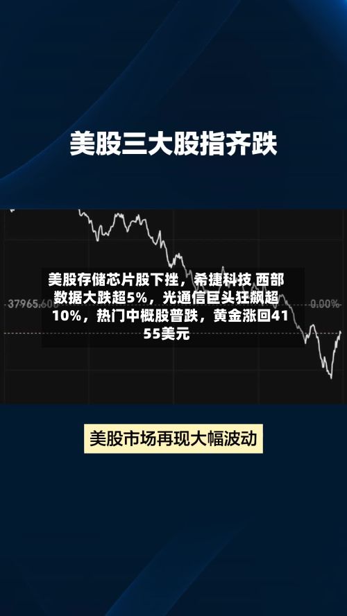 美股存储芯片股下挫，希捷科技 西部数据大跌超5%，光通信巨头狂飙超10%，热门中概股普跌，黄金涨回4155美元