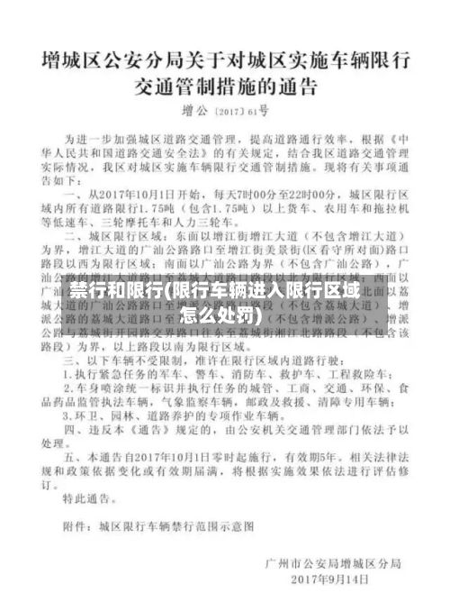禁行和限行(限行车辆进入限行区域怎么处罚)