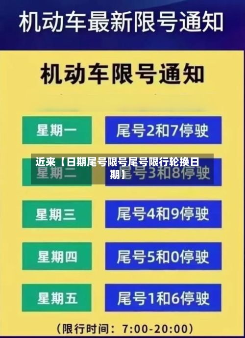 近来【日期尾号限号尾号限行轮换日期】-第2张图片