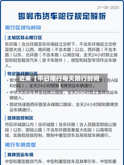 近来【平日限行每天限行时间】-第2张图片