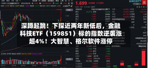 深蹲起跳！下探近两年新低后，金融科技ETF（159851）标的指数逆袭涨超4%！大智慧、格尔软件涨停