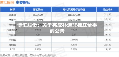 博汇股份:关于完成补选非独立董事的公告-第1张图片