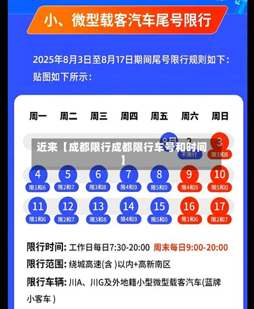 近来【成都限行成都限行车号和时间】-第2张图片