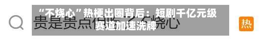 “不烧心	”热梗出圈背后：短剧千亿元级赛道加速洗牌-第2张图片