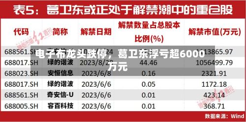 电子布龙头跌停，葛卫东浮亏超6000万元-第3张图片