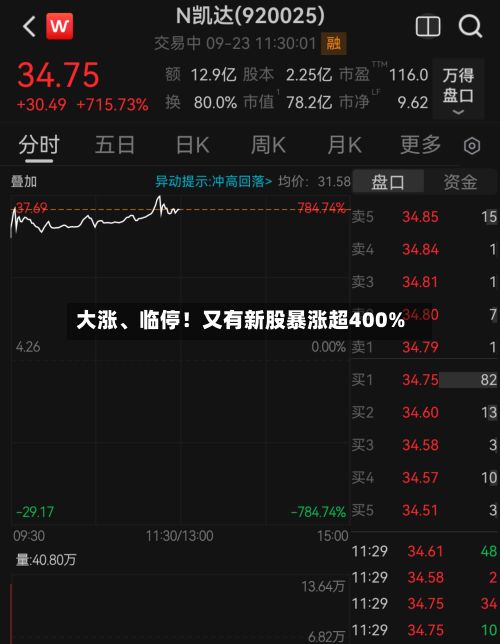 大涨、临停！又有新股暴涨超400%-第2张图片