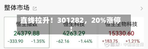 直线拉升！301282，20%涨停！