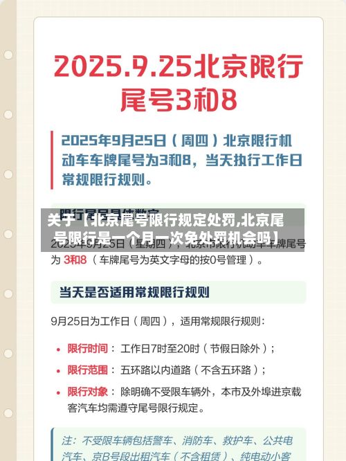 关于【北京尾号限行规定处罚,北京尾号限行是一个月一次免处罚机会吗】