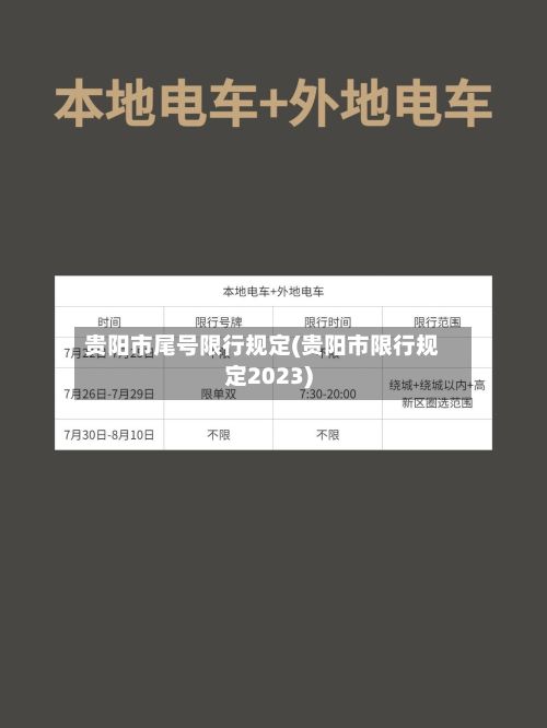 贵阳市尾号限行规定(贵阳市限行规定2023)