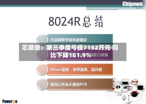 芯朋微:第三季度亏损7152万元 同比下降181.9%-第3张图片