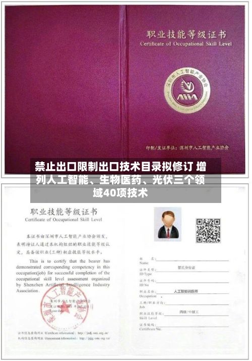 禁止出口限制出口技术目录拟修订 增列人工智能、生物医药、光伏三个领域40项技术-第2张图片