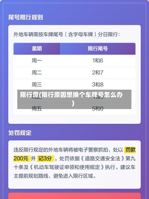 限行原(限行原因想换个车牌号怎么办)