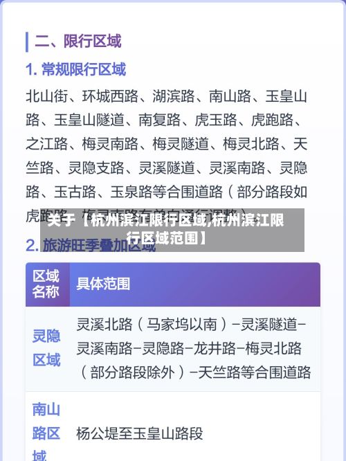 关于【杭州滨江限行区域,杭州滨江限行区域范围】