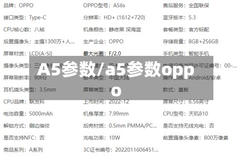 A5参数/a5参数oppo