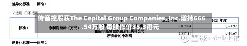 传音控股获The Capital Group Companies, Inc.增持666.54万股 每股作价35.3港元-第1张图片