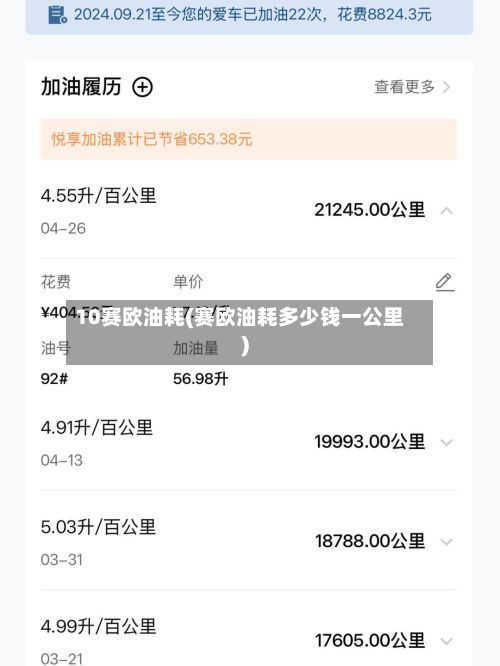10赛欧油耗(赛欧油耗多少钱一公里)-第2张图片