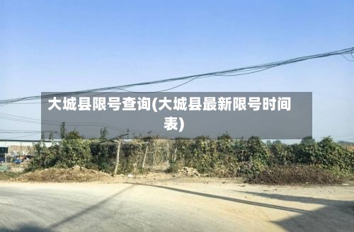 大城县限号查询(大城县最新限号时间表)
