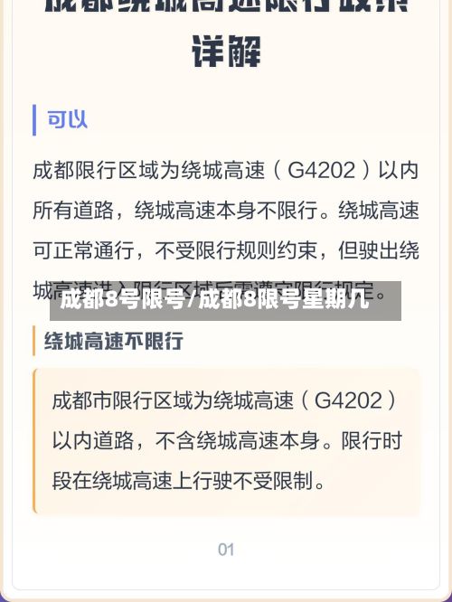 成都8号限号/成都8限号星期几