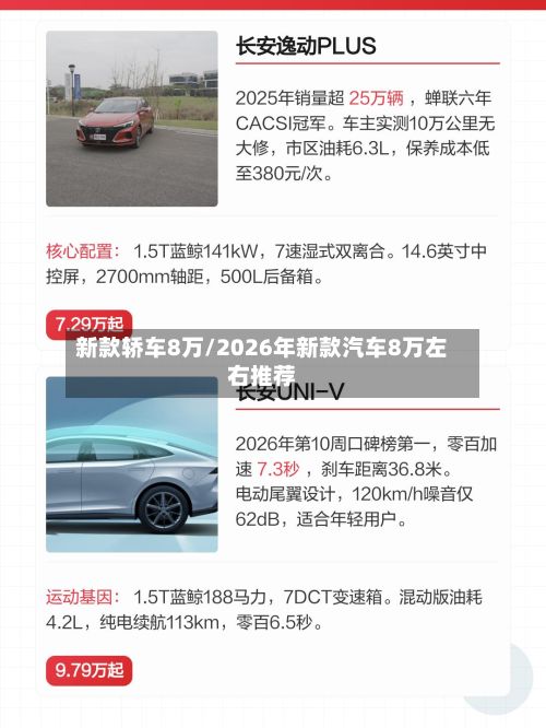 新款轿车8万/2026年新款汽车8万左右推荐