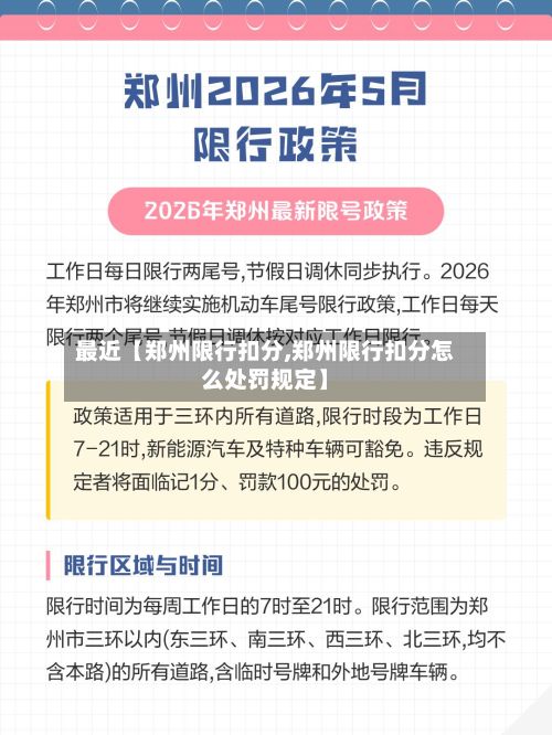 最近【郑州限行扣分,郑州限行扣分怎么处罚规定】