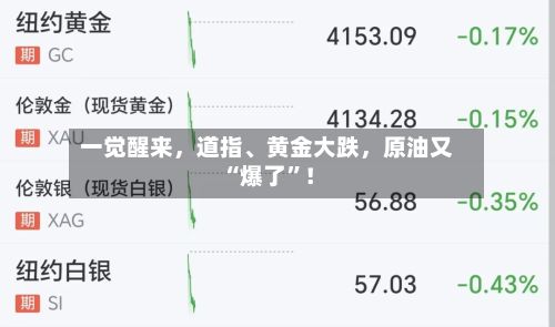 一觉醒来	，道指	、黄金大跌，原油又“爆了	”！-第2张图片